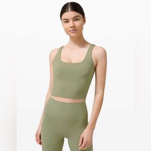Lululemon Fold Tight Crop Yoga Tank Top in Rosemary Green - LIKE NEW CONDITION